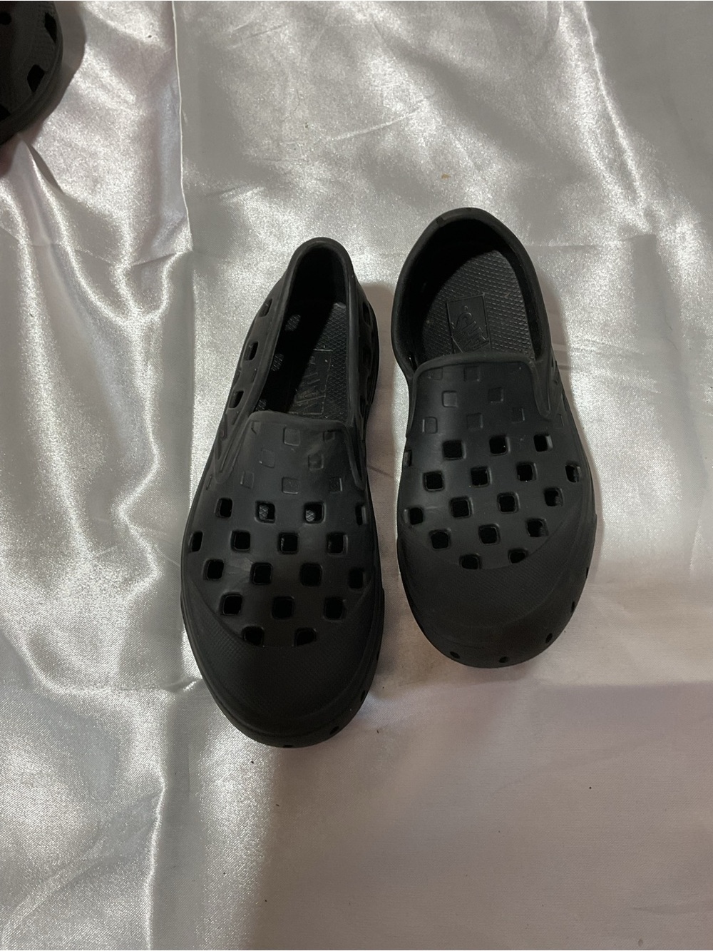 Black Slip-On Ventilated Rubber Shoes